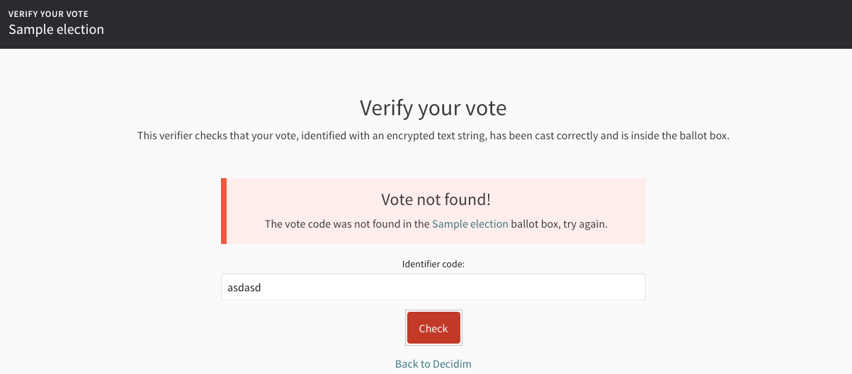 The ballot was not found in the ballot box