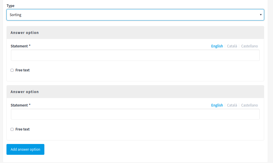 Sorting type - backend